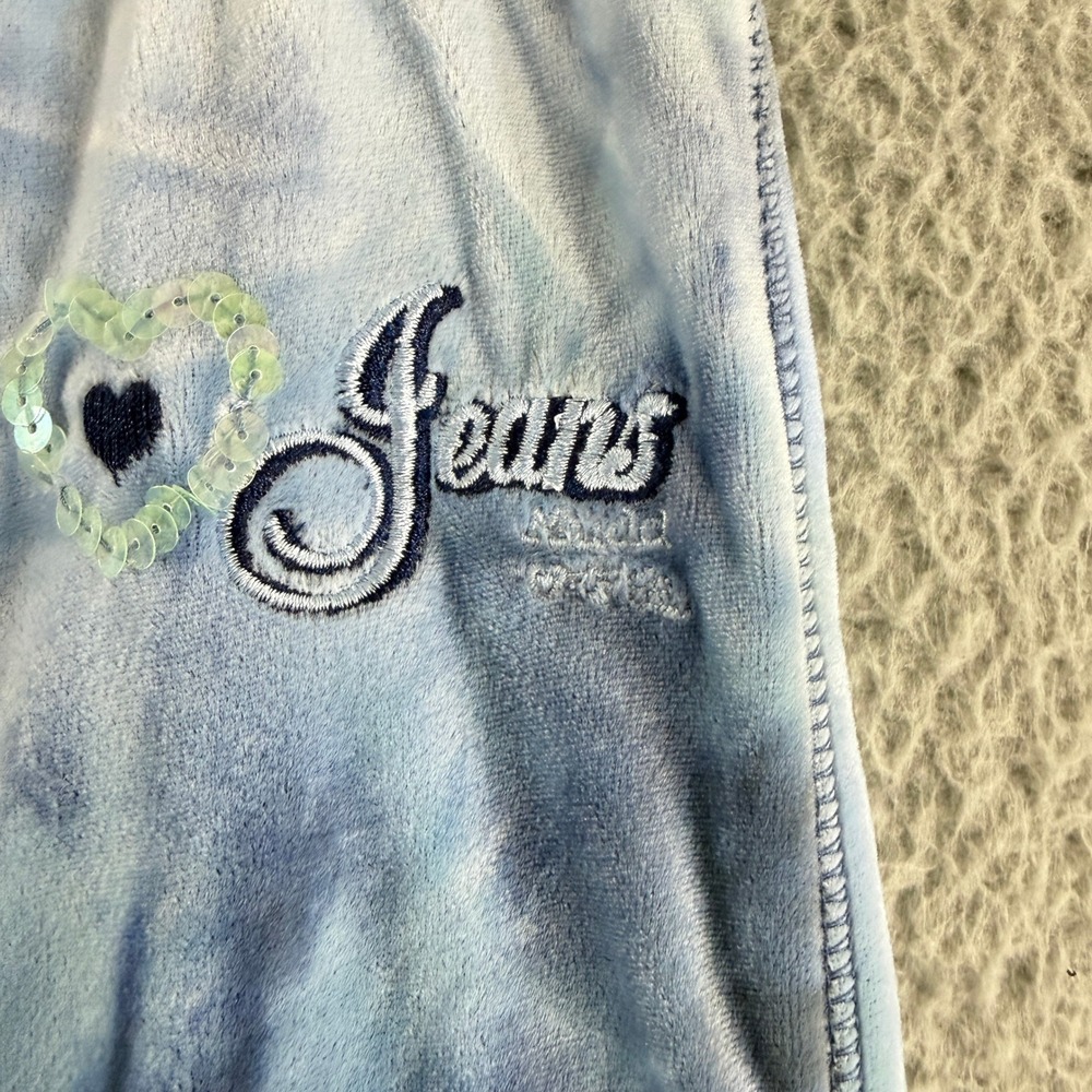 Mudd Velour Lounge Set Kids 14‎ Blue Tie Dye Vintage Y2K Wide Leg Drawstring - Picture 4 of 15